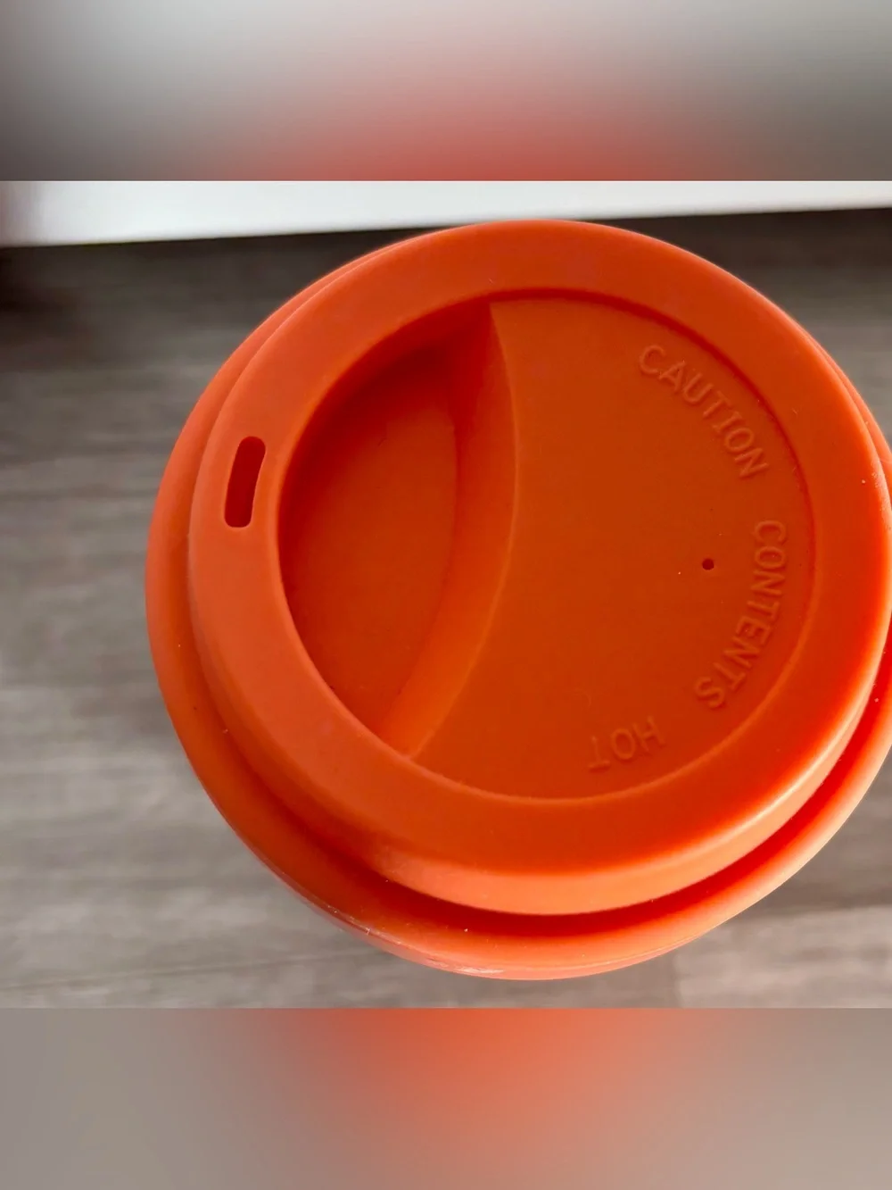 Reusable Orange Travel Mug Tumbler with Ribbed Grip and Hedgehog Print